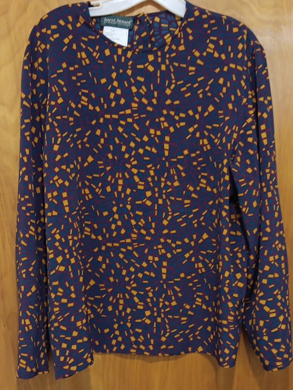 Vintage Harve Benard Long-Sleeve Geometric Print Shirt